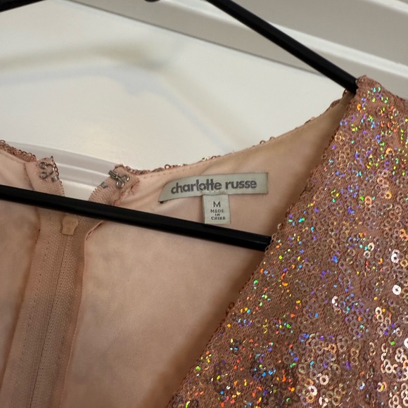 Sequin Peach Midi Charlotte Russe Dress! - Picture 6 of 6